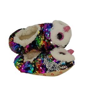 TY Beanie Boo Baby Toddler Girls Pre-owned Owl Owen Glitter Slippers - sz. 3